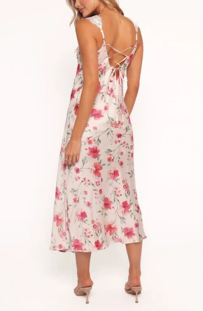 Petal And Pup Petal & Pup Bennett Floral Satin Slipdress In Pink