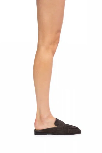 Black Suede Studio Gabby Suede Loafers In Brown