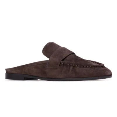 Black Suede Studio Gabby Suede Loafers In Brown