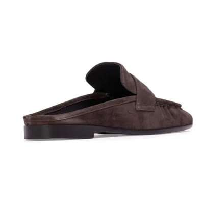 Black Suede Studio Gabby Suede Loafers In Brown