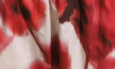 Mango Floral-print Flared Skirt Ecru In Red