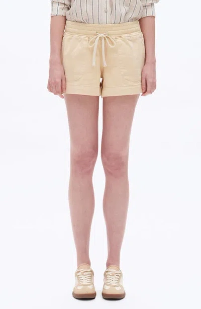 Bayeas High Waist Drawstring Denim Shorts In Neutral