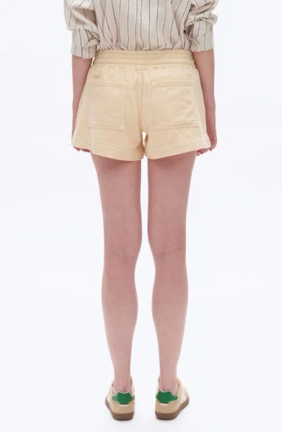 Bayeas High Waist Drawstring Denim Shorts In Neutral