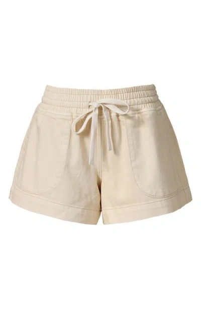 Bayeas High Waist Drawstring Denim Shorts In Neutral