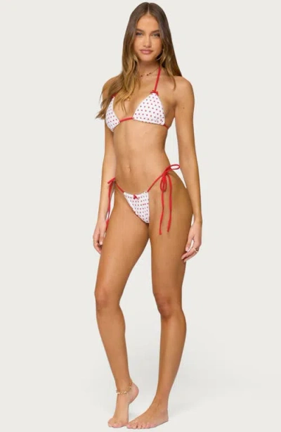 Edikted Leigh Polka Dot Triangle Bikini Top In Multi