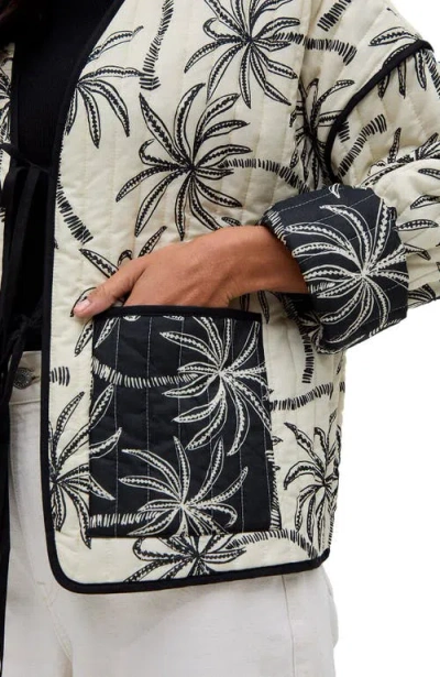 Raffya Felicity Palm Print Reversible Jacket In Multi