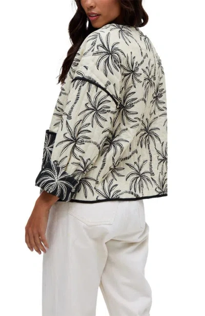 Raffya Felicity Palm Print Reversible Jacket In Multi