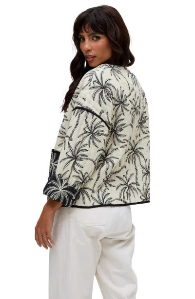 Raffya Felicity Palm Print Reversible Jacket In Multi
