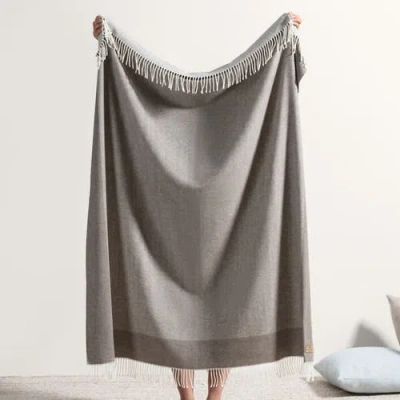 Lands Downunder Border Herringbone Throw In Brown