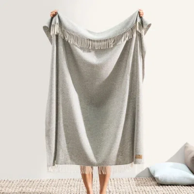 Lands Downunder Juno Cashmere Throw In Gray