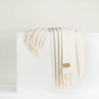 Lands Downunder Juno Cashmere Throw In White