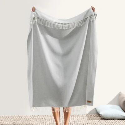 Lands Downunder Italian Herringbone Throw In Gray