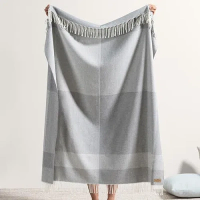Lands Downunder Hampton Plaid Herringbone Throw In Gray