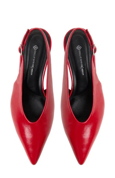 Call It Spring By Aldo Monett Slingback Pointed Toe Kitten Heel Pump In Red
