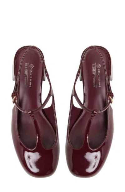 Call It Spring By Aldo Tiiana Slingback T-strap Pump In Burgundy
