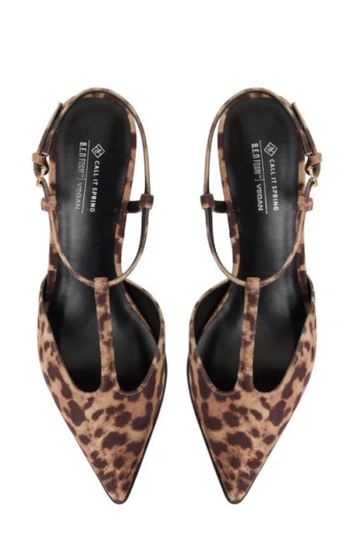 Call It Spring By Aldo Talaa Ankle Strap Pointed Toe Kitten Heel Pump In Brown