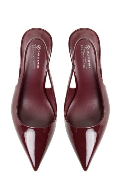 Call It Spring By Aldo Sollenne Slingback Pointed Toe Pump In Burgundy