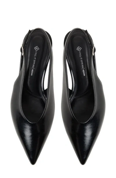 Call It Spring By Aldo Monett Slingback Pointed Toe Kitten Heel Pump In Black
