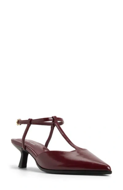 Call It Spring By Aldo Talaa Ankle Strap Pointed Toe Kitten Heel Pump In Burgundy