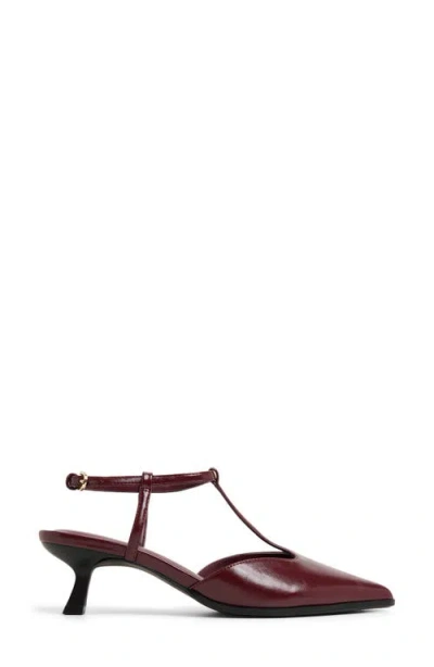 Call It Spring By Aldo Talaa Ankle Strap Pointed Toe Kitten Heel Pump In Burgundy