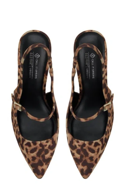 Call It Spring By Aldo Coquettte Slingback Pointed Toe Mary Jane Pump In Brown