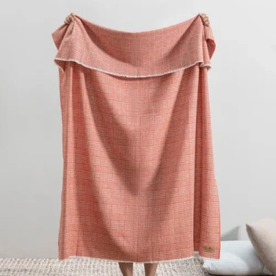 Lands Downunder Sutton Plaid Throw In Orange