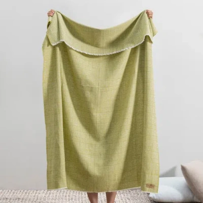 Lands Downunder Sutton Plaid Throw In Green