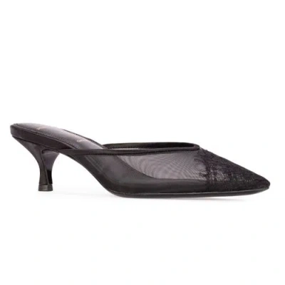 Black Suede Studio Cara 50 Mesh Mule In Black