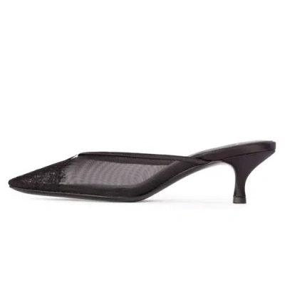 Black Suede Studio Cara 50 Mesh Mule In Black