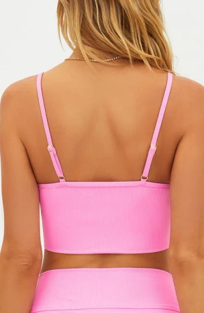 Beach Riot Elara Soft Rib Bikini Top In Pink