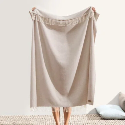 Lands Downunder Italian Herringbone Throw In Neutral