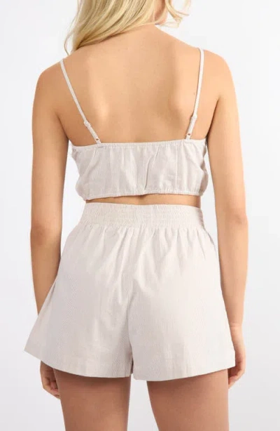 Viens Avec Moi Everyday Stripe Cotton Mini Top In Brown