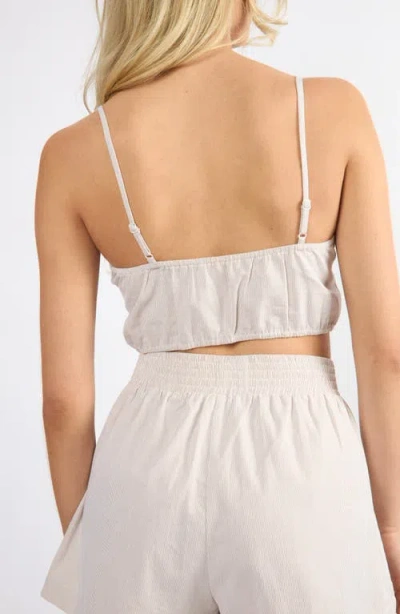 Viens Avec Moi Everyday Stripe Cotton Mini Top In Brown