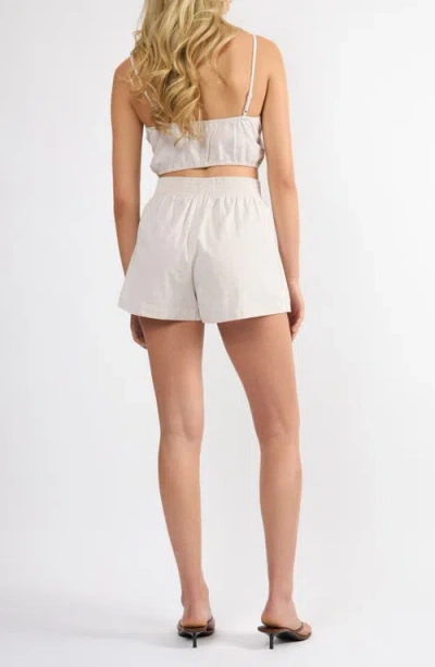 Viens Avec Moi Everyday Stripe Cotton Mini Top In Brown