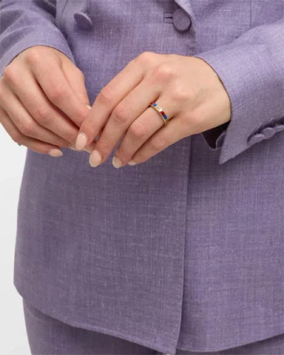 Jan Leslie Dash Ring Set In Sterling With 18kt Gold Overlay In Gold