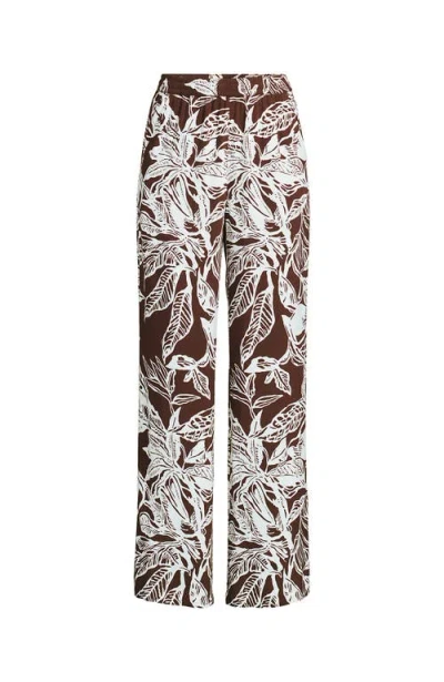 Lands' End Rayon High Rise Wide Leg Pants In Gray