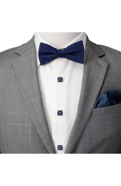 Cufflinks, Inc Set Of 5 Square Mother-of-pearl Shirt Studs In Blue