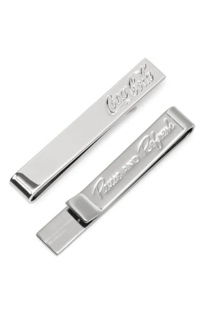 Cufflinks, Inc Coca-cola Hidden Message Tie Bar In Gray