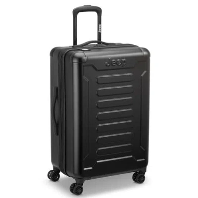 Jeep Jh004c Checked-medium 24 Inch Hardside Expandable Luggage With Spinner Wheels In Black