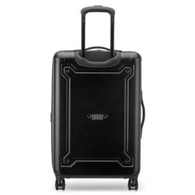 Jeep Jh004c Checked-medium 24 Inch Hardside Expandable Luggage With Spinner Wheels In Black