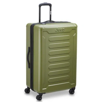 Jeep Jh004c Checked-large 28 Inch Hardside Expandable Luggage With Spinner Wheels In Green