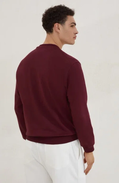 Brunello Cucinelli Men Cotton Sweatshirt With Print On The Front In Purple