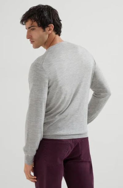 Brunello Cucinelli Roundneck Cashmere Sweater In Gray