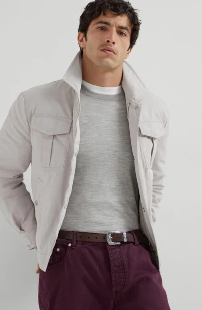 Brunello Cucinelli Roundneck Cashmere Sweater In Gray