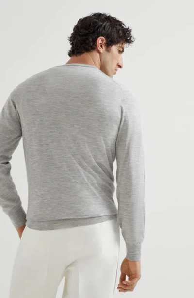Brunello Cucinelli Cashmere And Silk Lightweight Sweater In Gray