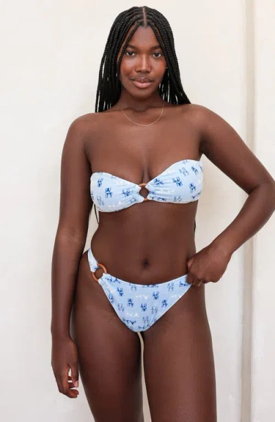 Dippin Daisys Lotus Bandeau Bikini Top In Blue