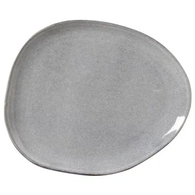 Porto Brasil Stoneware Oval Dinner Plates, Set Of 6 In Gray