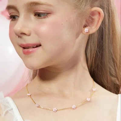 Anna Zuckerman Petit Daisy Earrings In Pink