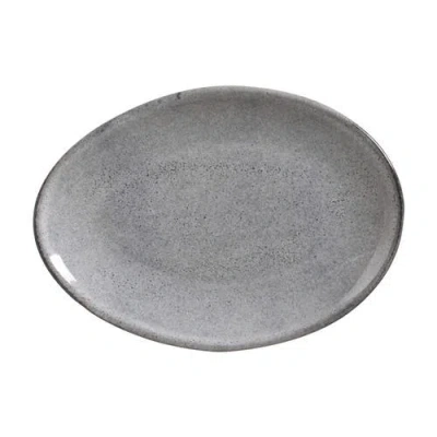 Porto Brasil Stoneware Oval Dessert Plates, Set Of 6 In Gray