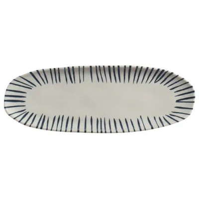 Porto Brasil Shallow Organic Oval Platter Large Set Of 4 In Gray